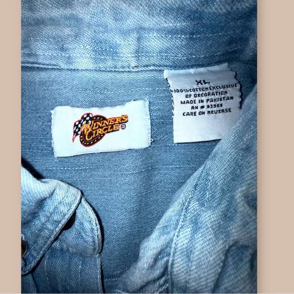 Vintage Jeff Gordon #24 Dupont NASCAR Denim Button Shirt XL Winner’s Circle - Picture 6 of 7